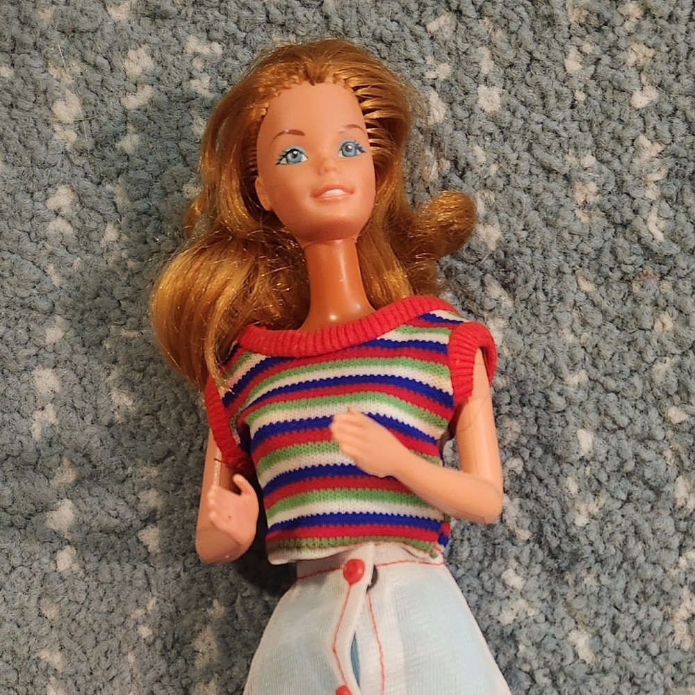 Vintage Redhead Barbie White Mesh Skirt Twist and Turn
